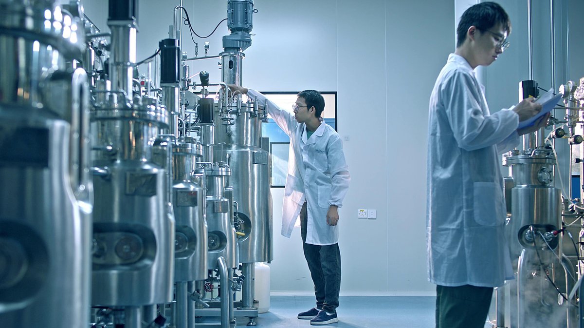 Reactor line with technicians